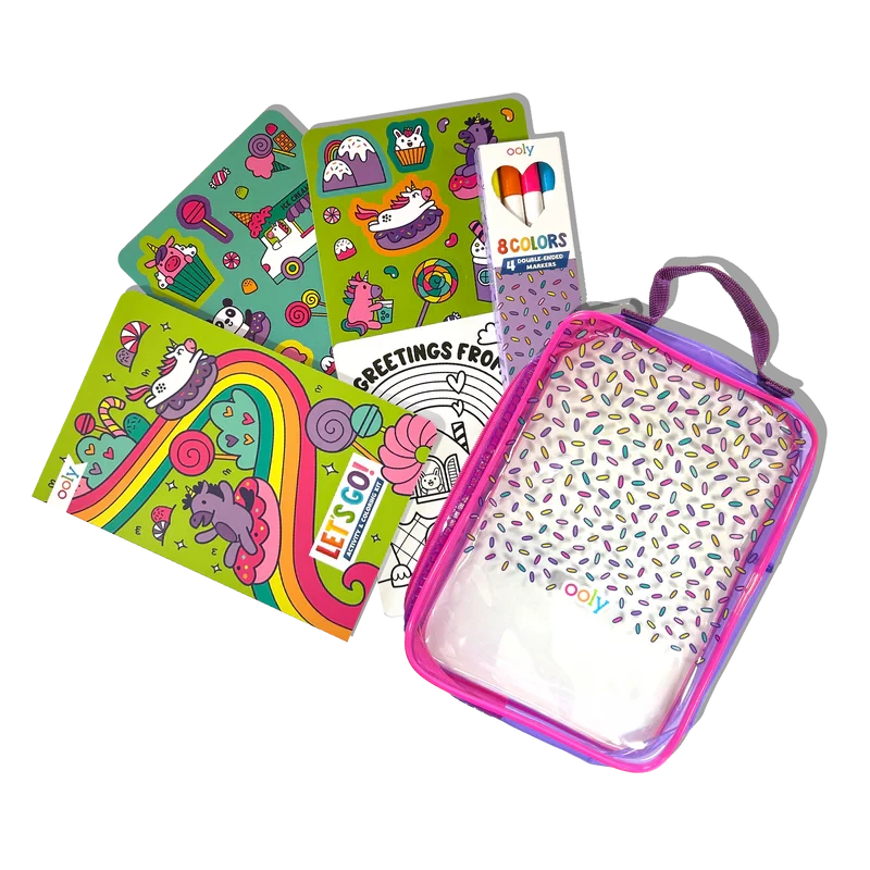 Let's Go! Activity & Coloring Kit - Unicorn Candy Town Activity Toy Ooly 