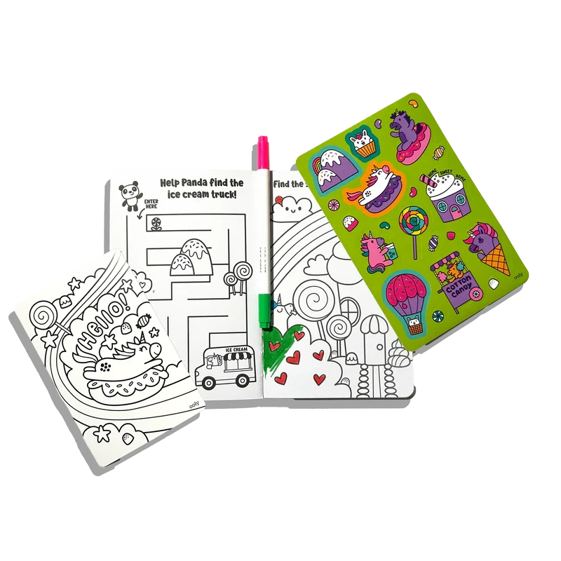 Let's Go! Activity & Coloring Kit - Unicorn Candy Town Activity Toy Ooly 