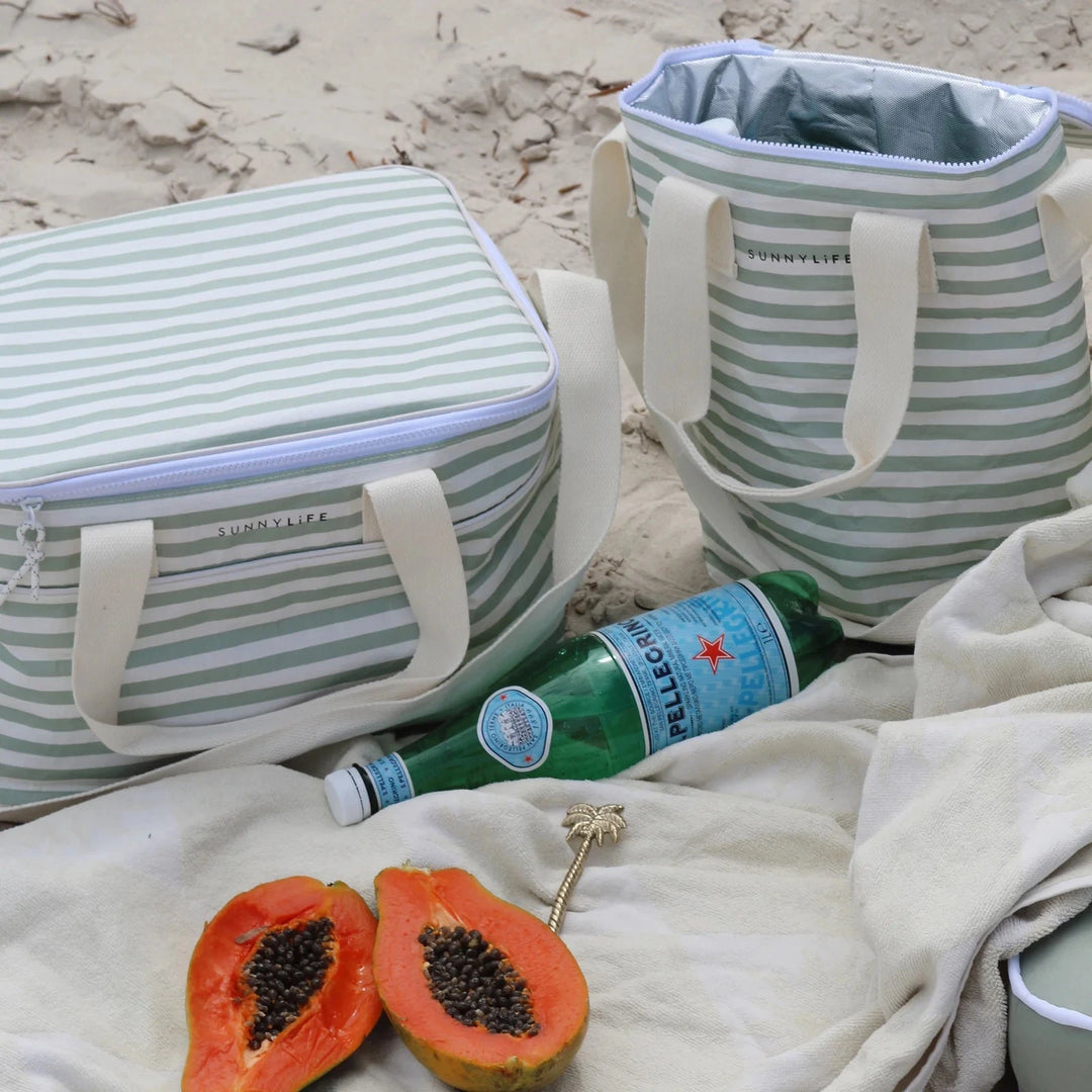 Light Cooler Bag - Sea Sage Stripe Cooler Bag Sunny Life 