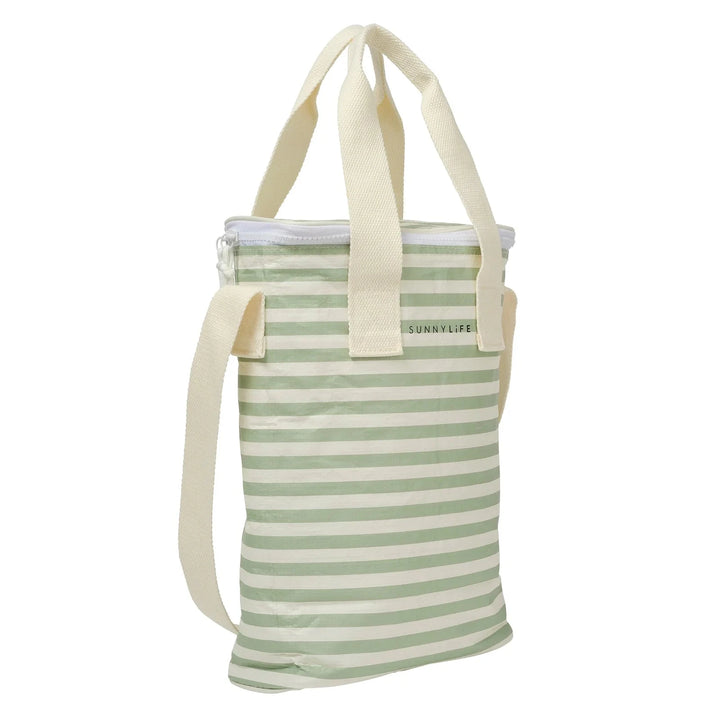 Light Cooler Drinks Bag - Sea Sage Stripe Cooler Bag Sunny Life 