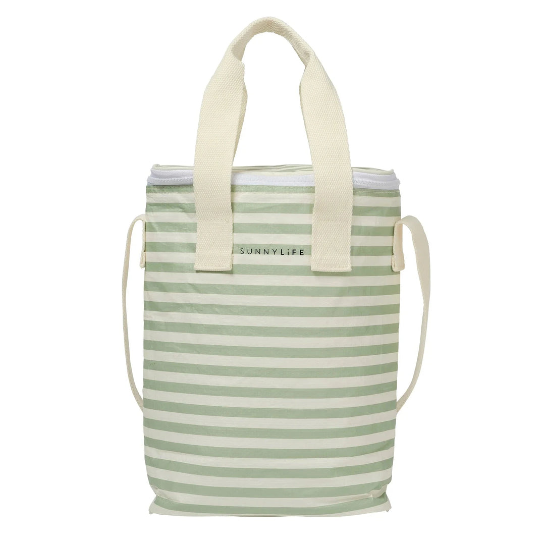 Light Cooler Drinks Bag - Sea Sage Stripe Cooler Bag Sunny Life 