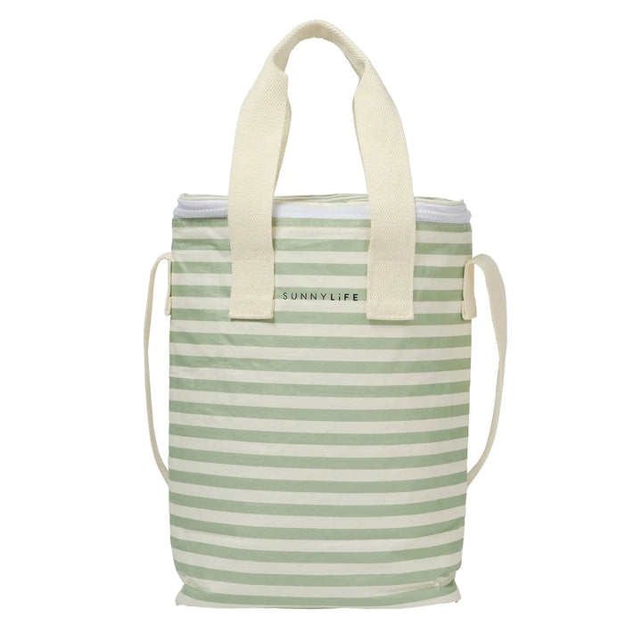 Light Cooler Drinks Bag - Sea Sage Stripe Cooler Bag Sunny Life 