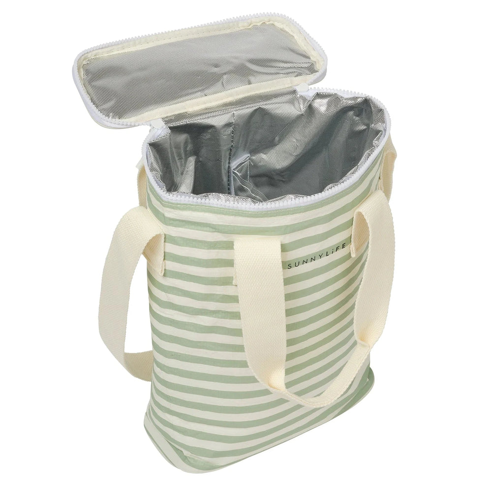 Light Cooler Drinks Bag - Sea Sage Stripe Cooler Bag Sunny Life 