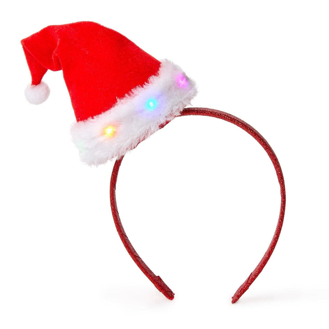 Light Up Santa Hat Headband Accessories Two's Company 