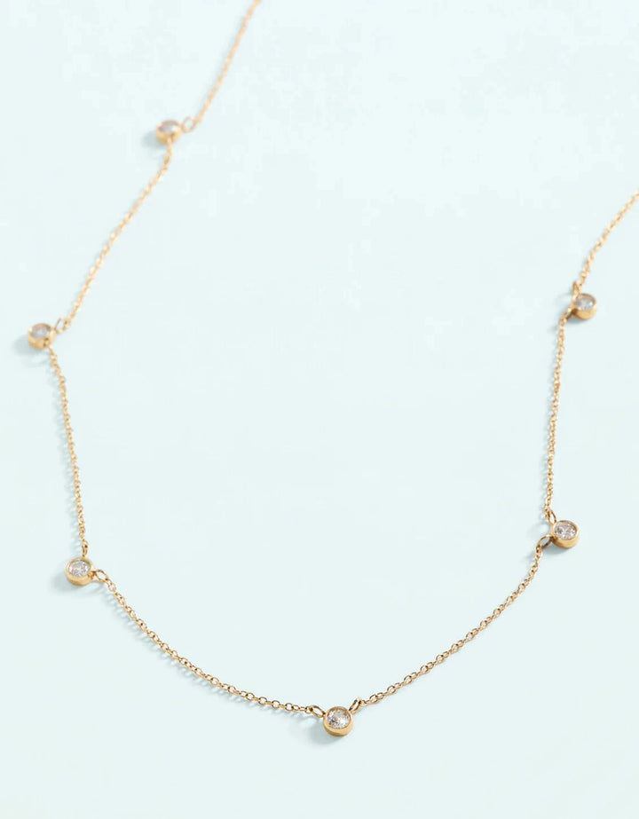Lighthouse Station Necklace 16" Cubic Zirconia Womens Necklace Spartina 