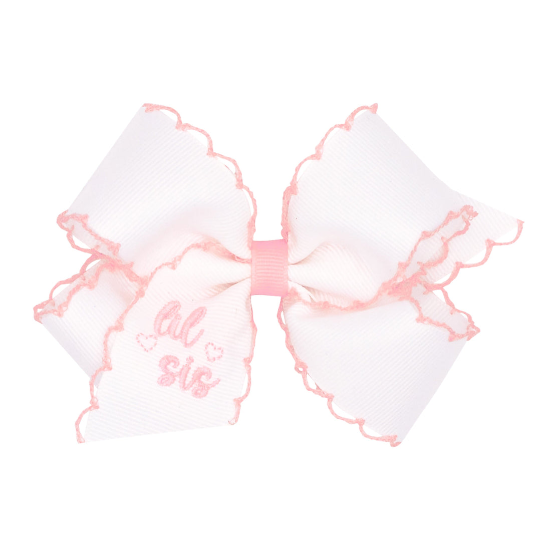 Lil Sis Script Moonstitch Bow - Medium Hair Bow WeeOnes 