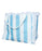 Linen Fringe Tote Bag - Blue and White Stripe Tote Bag Toss Design 