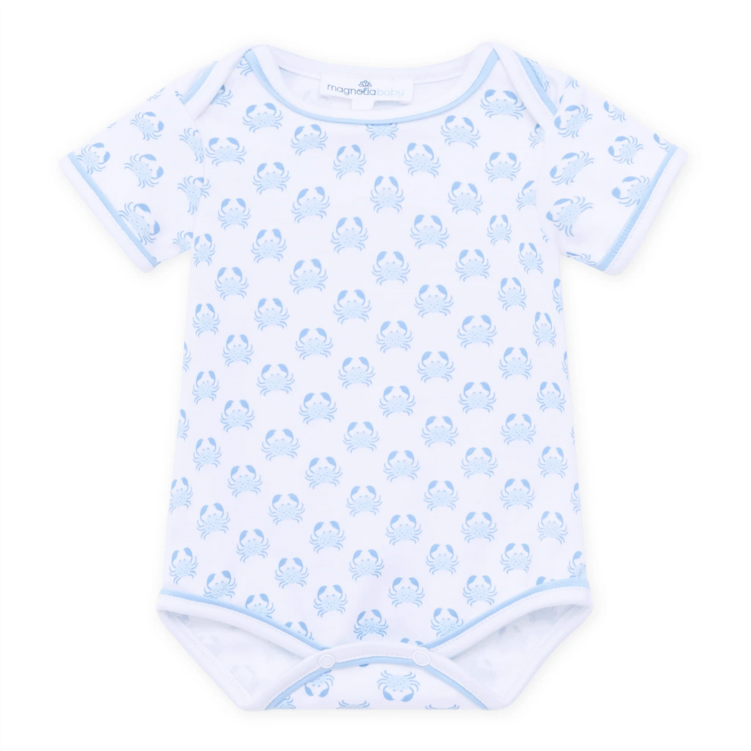 Little Crawlers Print Bodysuit - Light Blue Boy Onesie Magnolia Baby 