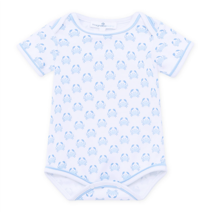 Little Crawlers Print Bodysuit - Light Blue Boy Onesie Magnolia Baby 