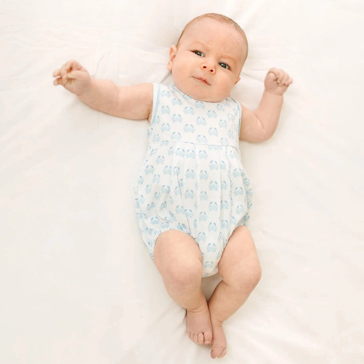 Little Crawlers Print Bubble - Light Blue Boy Bubble Magnolia Baby 