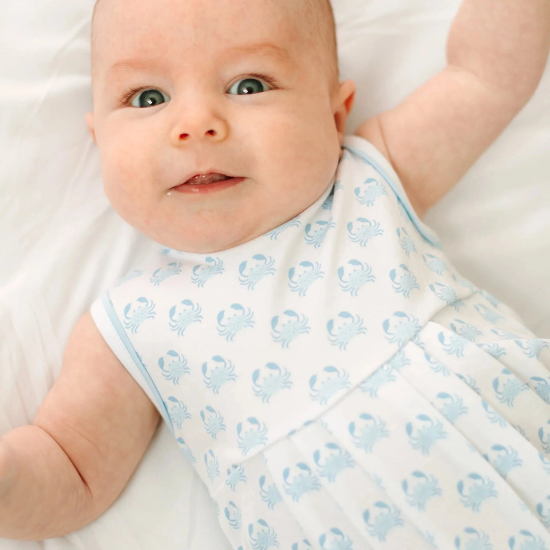 Little Crawlers Print Bubble - Light Blue Boy Bubble Magnolia Baby 