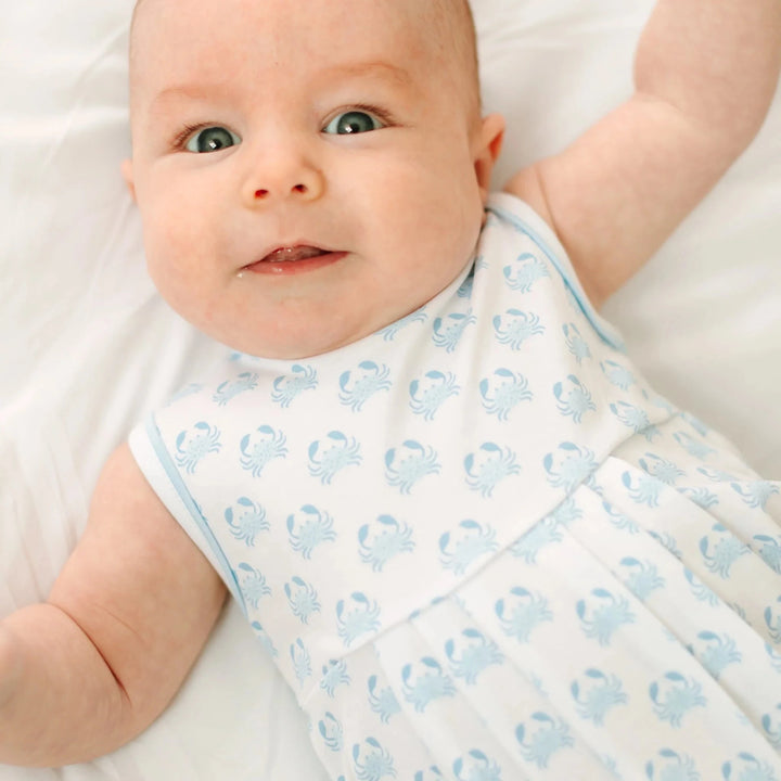 Little Crawlers Print Bubble - Light Blue Boy Bubble Magnolia Baby 