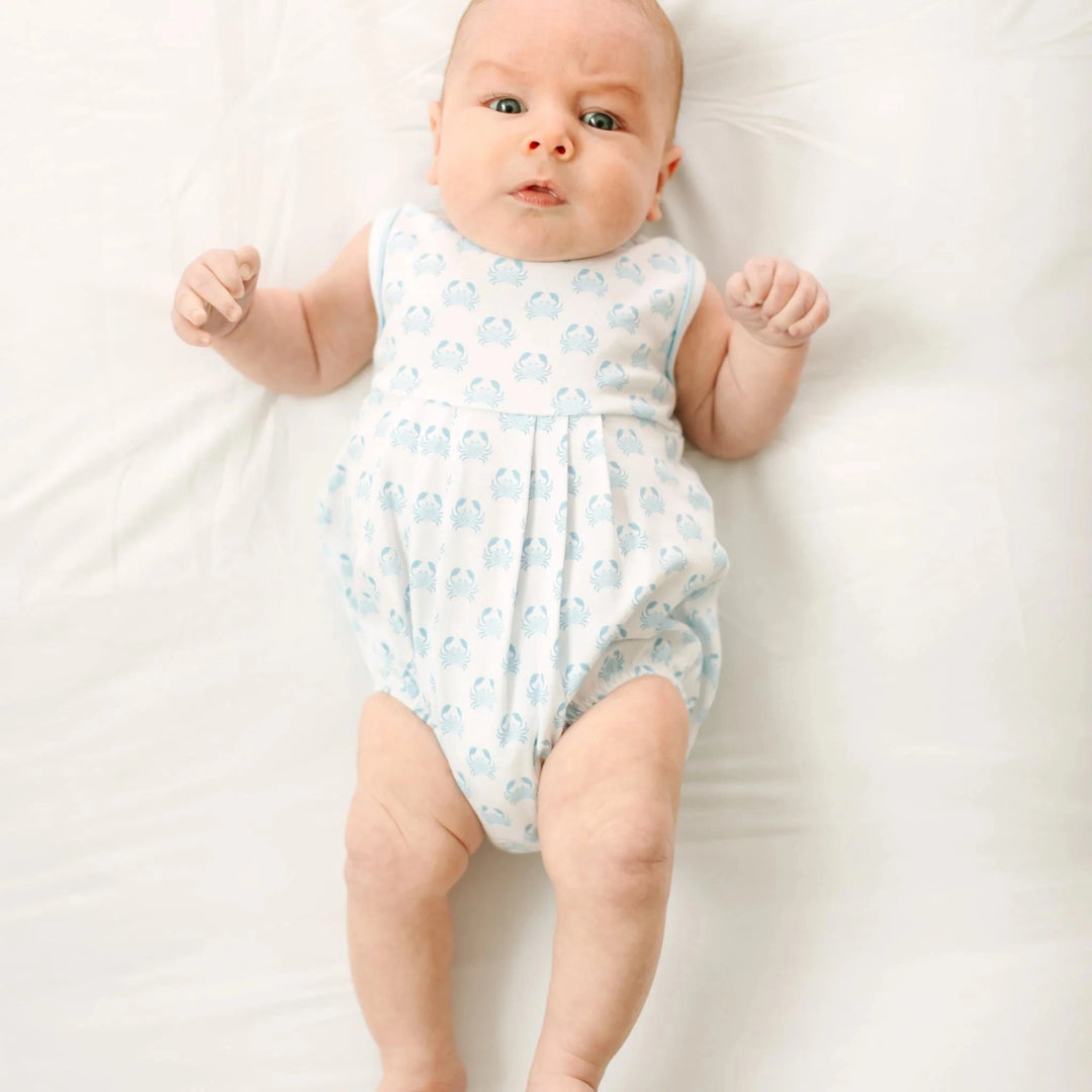Little Crawlers Print Bubble - Light Blue Boy Bubble Magnolia Baby 
