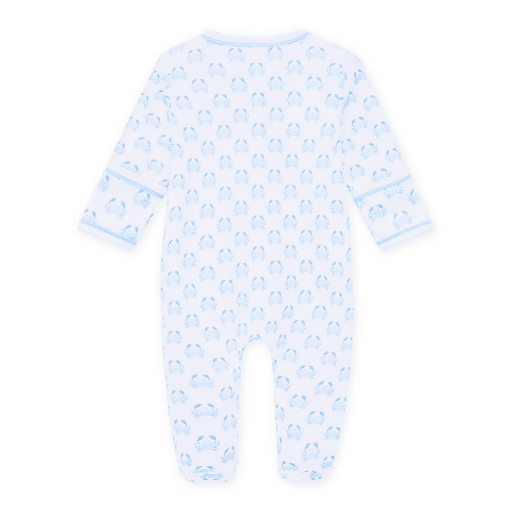 Little Crawlers Print Zip Footie - Light Blue Boy Footie Magnolia Baby 