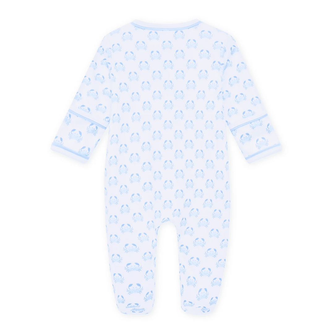 Little Crawlers Print Zip Footie - Light Blue Boy Footie Magnolia Baby 