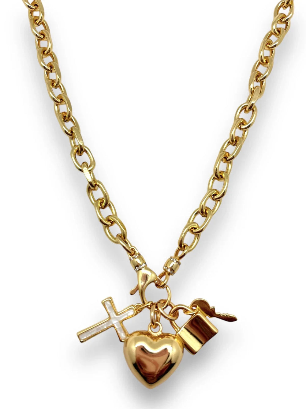 Lock and Key Charm Necklace Charm Shiver and Duke 