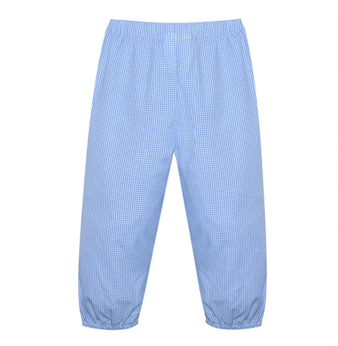 Logan Elastic Pants- Blue Gingham Boy Pants Remember Nguyen 