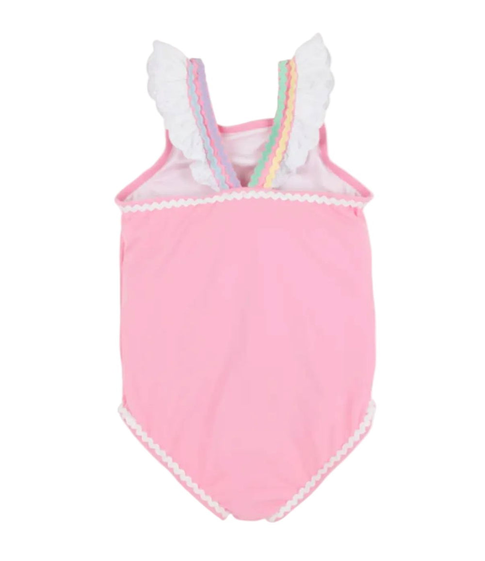 Long Bay Bathing Suit - Hamptons Hot Pink Girl Bathing Suit Beaufort Bonnet 