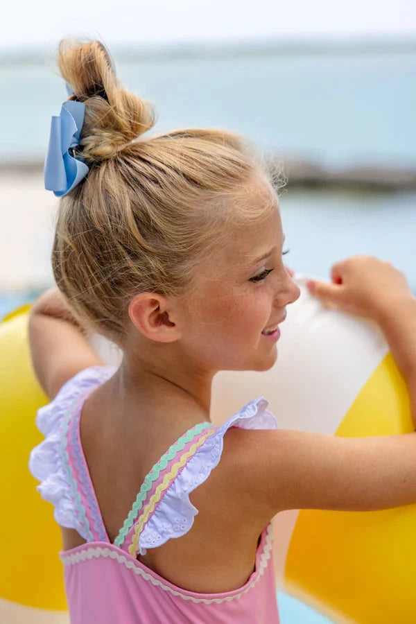 Long Bay Bathing Suit - Hamptons Hot Pink Girl Bathing Suit Beaufort Bonnet 