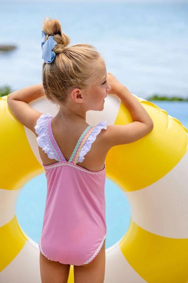 Long Bay Bathing Suit - Hamptons Hot Pink Girl Bathing Suit Beaufort Bonnet 