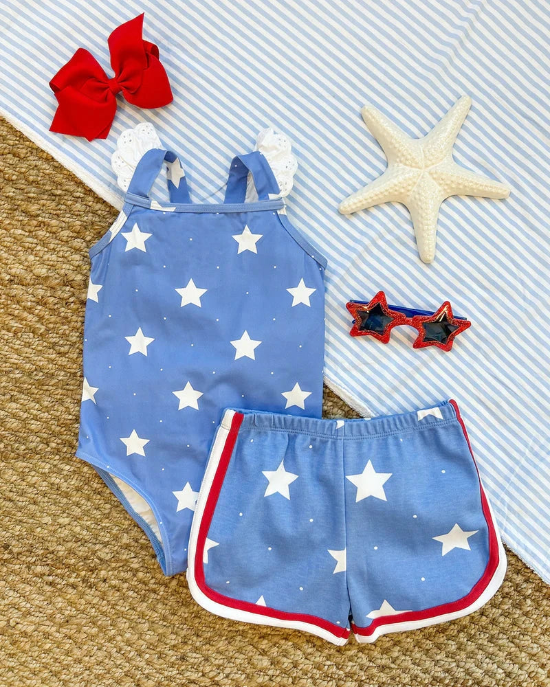 Long Bay Bathing Suit - North Sea Stars Girl Bathing Suit Beaufort Bonnet 