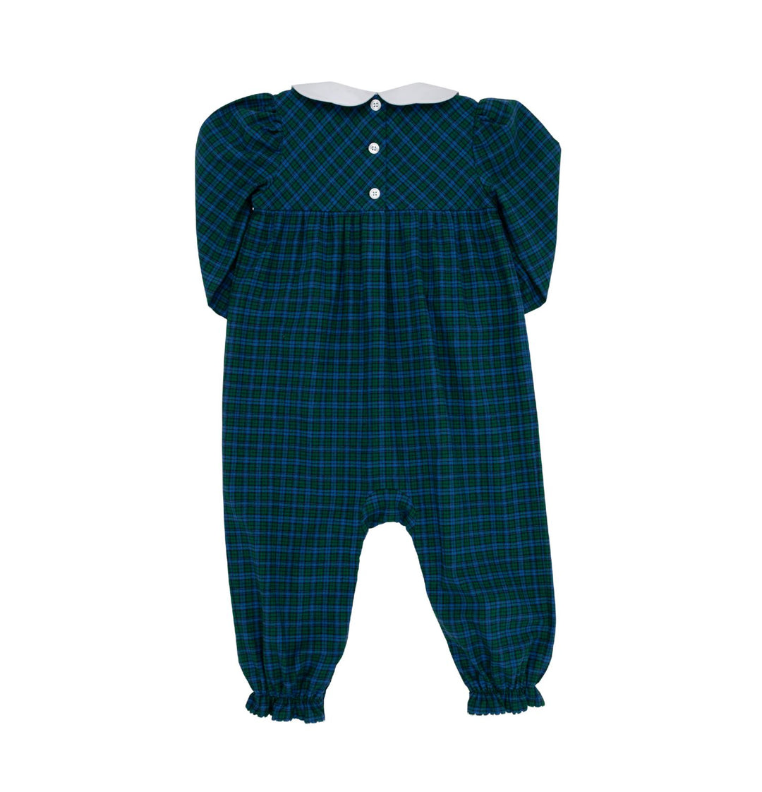 Long Sleeve Britt Romper - Woodlake Point Plaid Girl Longalls Beaufort Bonnet 