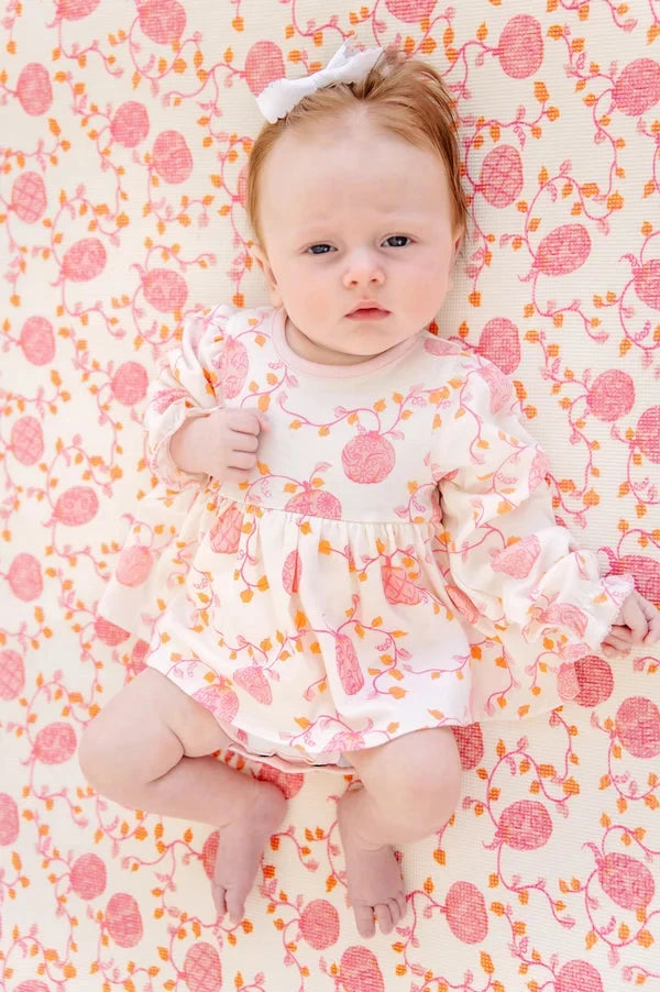 Long Sleeve Daisy Diaper Cover Dress - Gourd-geous Girl Bubble Beaufort Bonnet 
