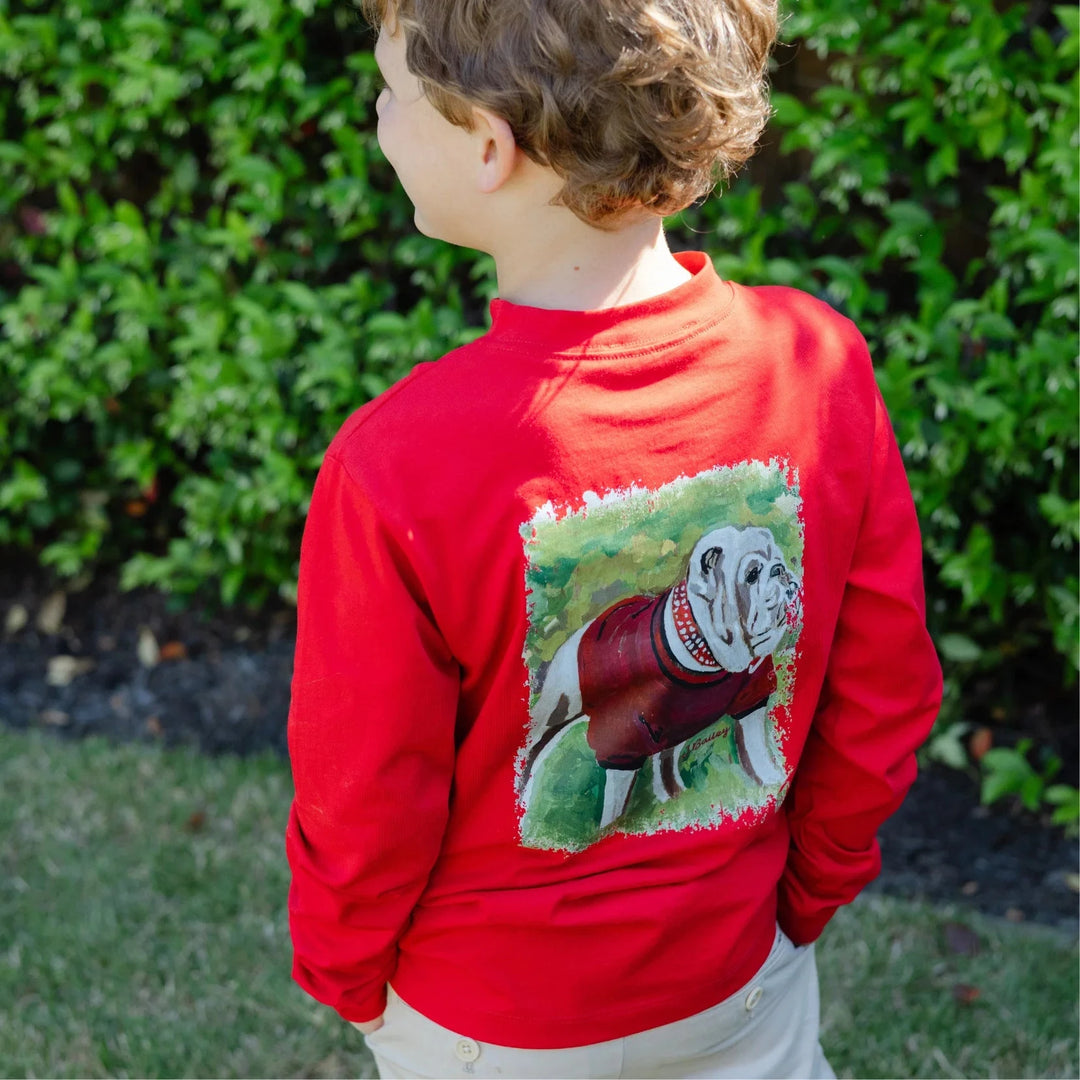 Long Sleeve Logo Tee - Dawg on Red Boy Shirt J Bailey 