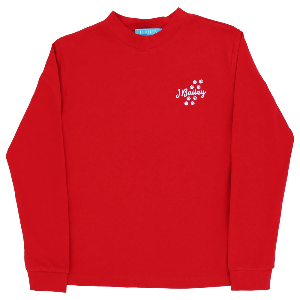 Long Sleeve Logo Tee - Dawg on Red Boy Shirt J Bailey 