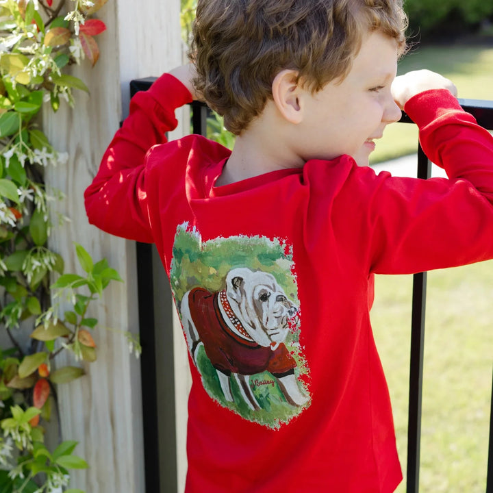 Long Sleeve Logo Tee - Dawg on Red Boy Shirt J Bailey 