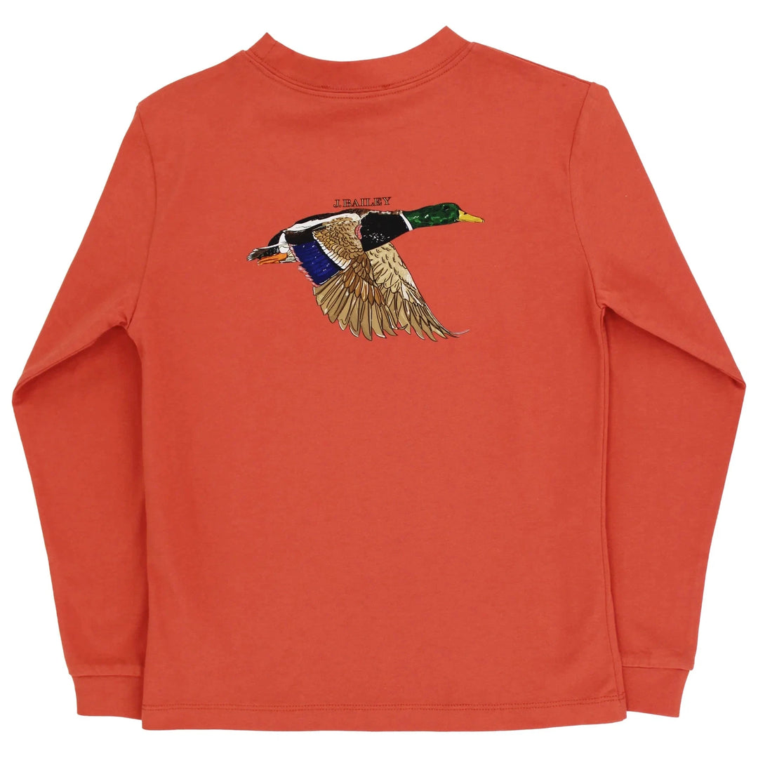 Long Sleeve Logo Tee - Mallard on Rust Boy Shirt J Bailey 