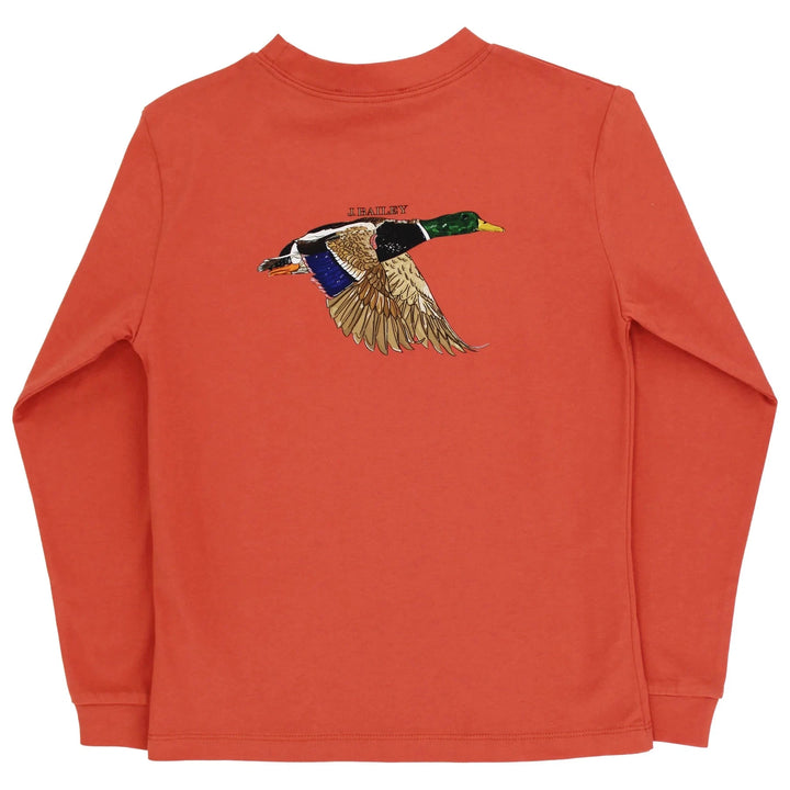 Long Sleeve Logo Tee - Mallard on Rust Boy Shirt J Bailey 