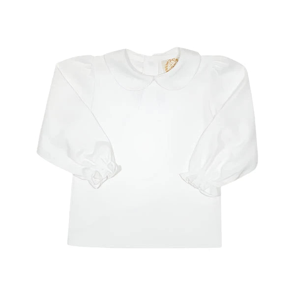 Long Sleeve Maude's Peter Pan Collar Shirt & Onesie - Worth Avenue White Girl Shirt Beaufort Bonnet 2T 