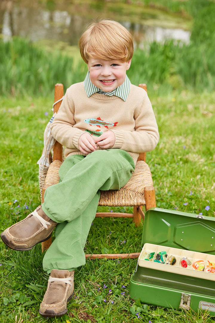 Long Sleeve Polo - Watercress Stripe Boy Shirt Little English 