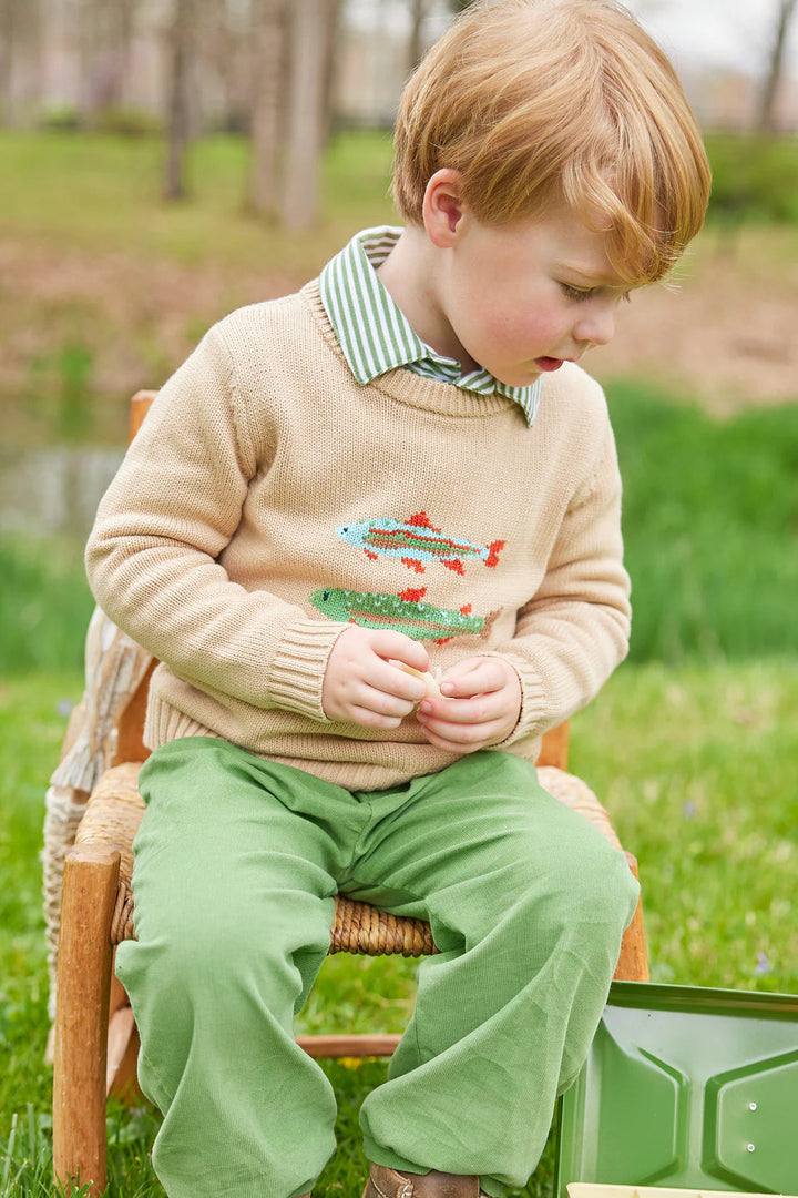 Long Sleeve Polo - Watercress Stripe Boy Shirt Little English 