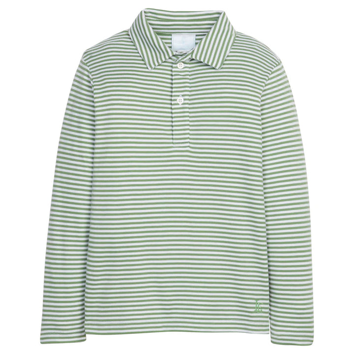 Long Sleeve Polo - Watercress Stripe Boy Shirt Little English 