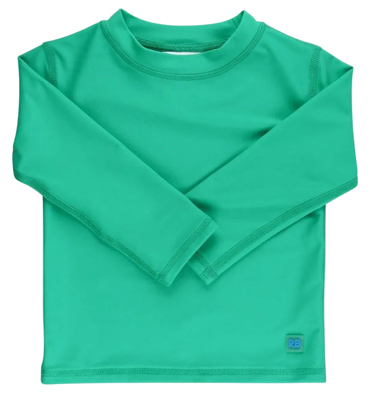Long Sleeve Rash Guard - Bright Green Boy Bathing Suit Rufflebutts 