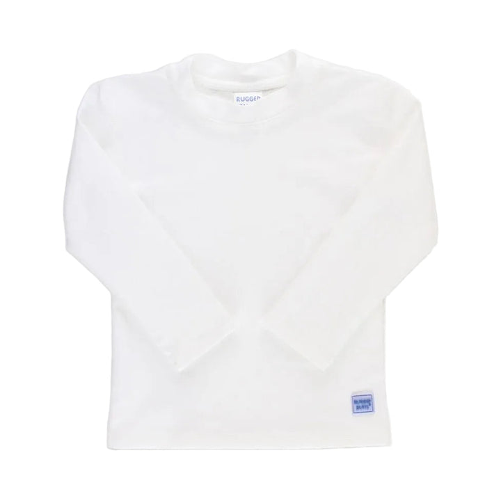 Long Sleeve Rash Guard - White Boy Bathing Suit Rufflebutts 