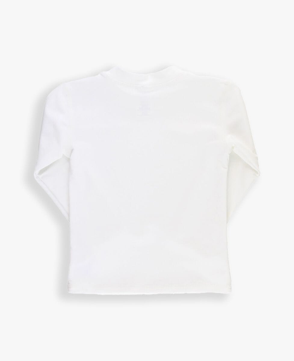 Long Sleeve Rash Guard - White Boy Bathing Suit Rufflebutts 