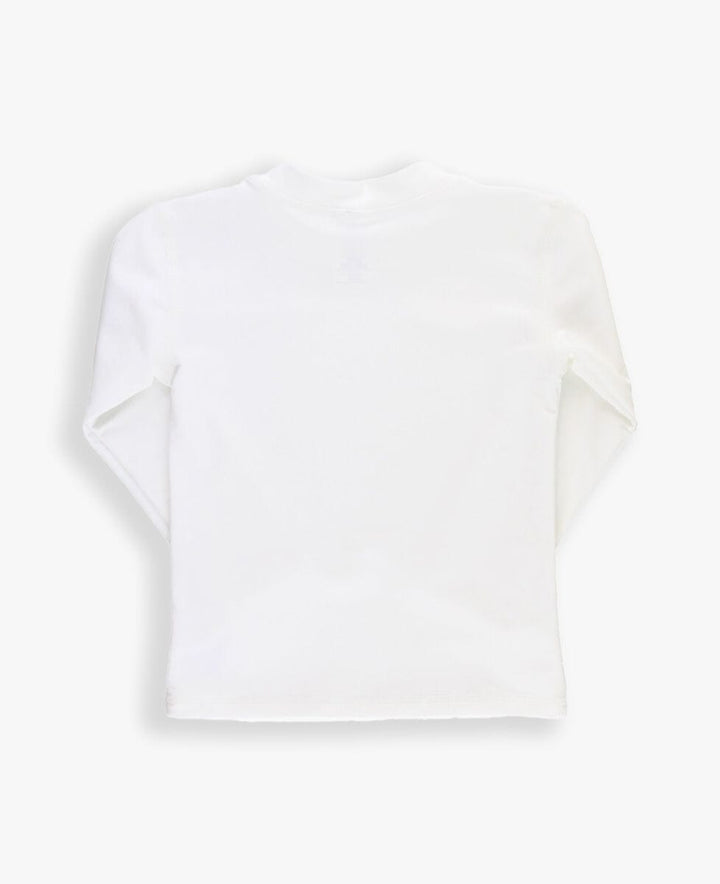 Long Sleeve Rash Guard - White Boy Bathing Suit Rufflebutts 