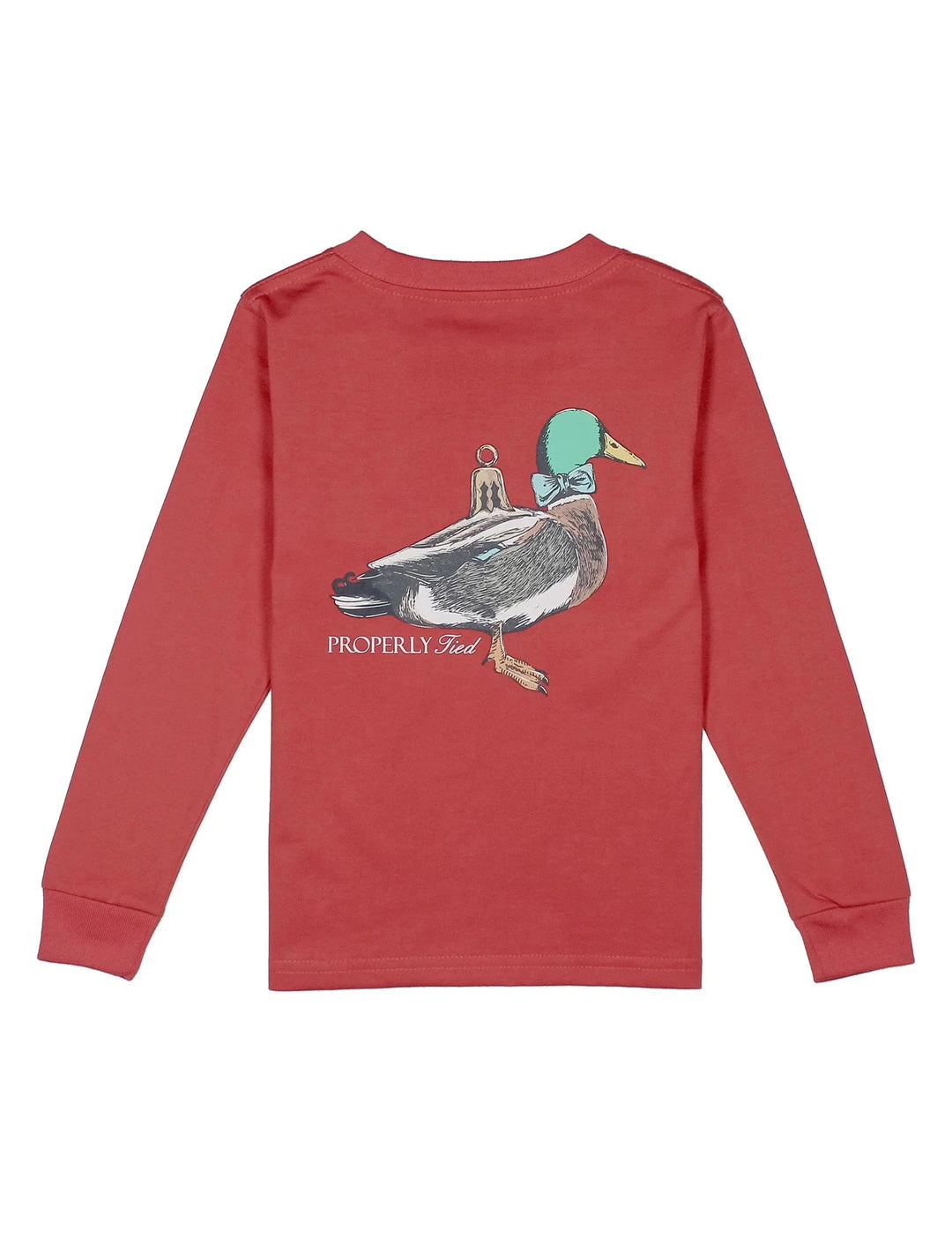 Long Sleeve Tee - Duck Ornament Boy Shirt Properly Tied 