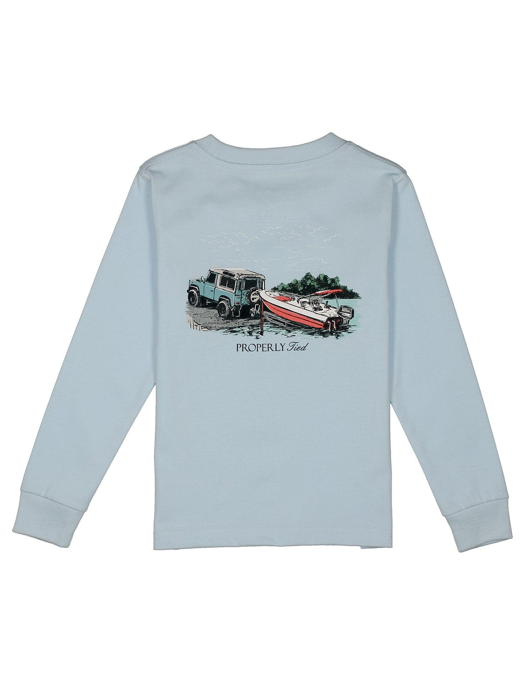 Long Sleeve Tee - Launch on Periwinkle Boy Shirt Properly Tied 