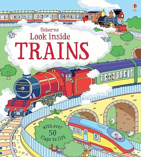 Look Inside Trains Book Usborne 