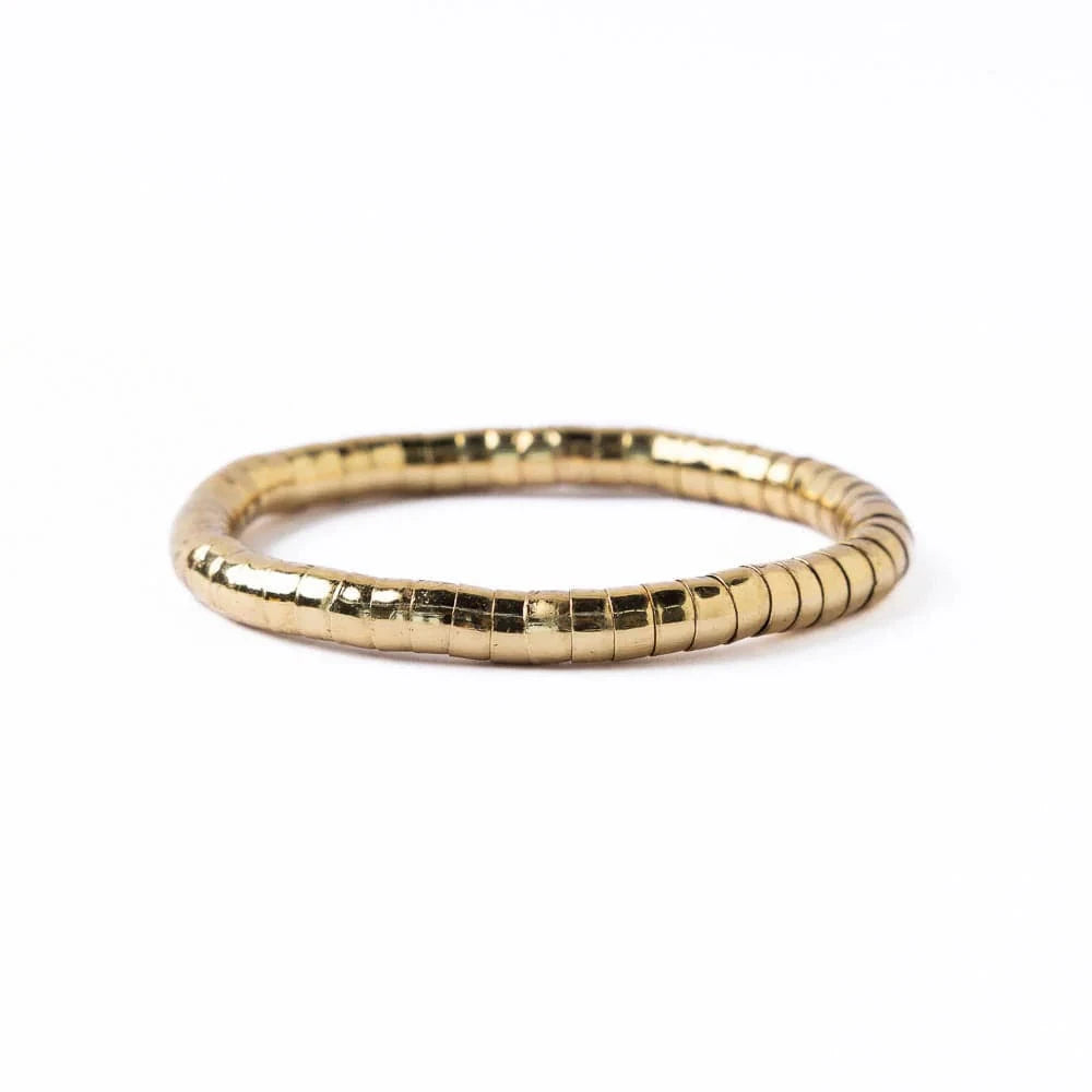 Lucille Round Bead Stretch Bracelet - Gold Womens Bracelet Ink and Alloy 
