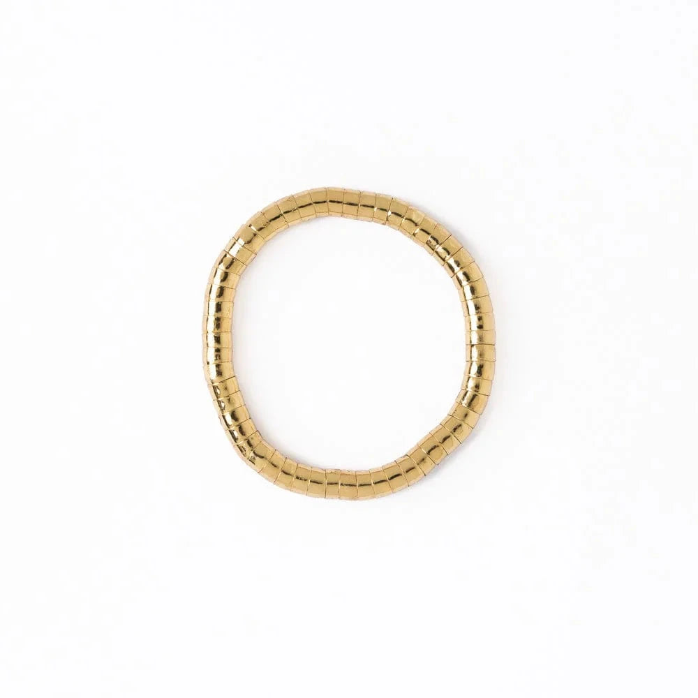 Lucille Round Bead Stretch Bracelet - Gold Womens Bracelet Ink and Alloy 