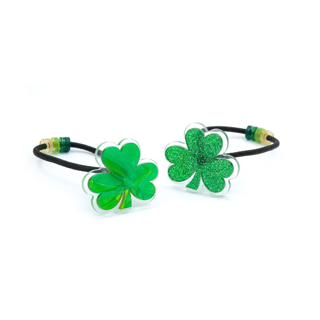 Lucky Shamrocks Hair Ties Girl Hair Accessory Lilies and Roses 