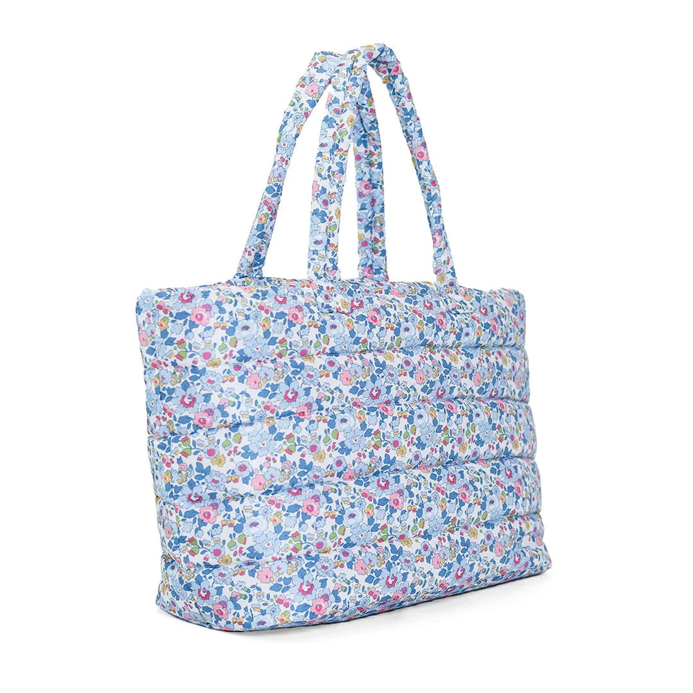 Luxe Puffer Tote Bag - Bridgehampton Floral Tote TRVL Design 