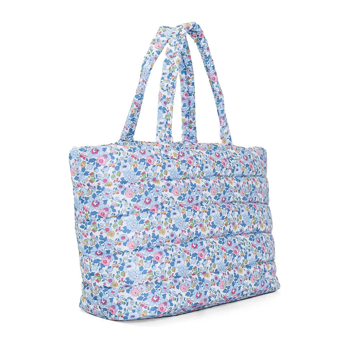 Luxe Puffer Tote Bag - Bridgehampton Floral Tote TRVL Design 