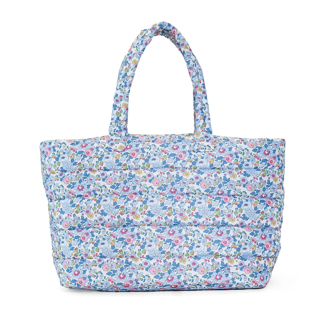 Luxe Puffer Tote Bag - Bridgehampton Floral Tote TRVL Design 