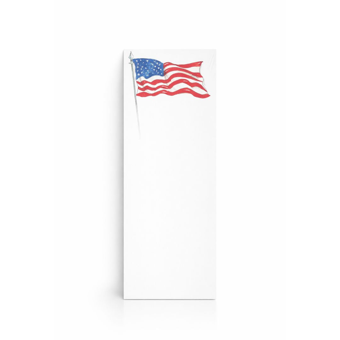 Luxe Skinny Pad Handpainted American Flag Notebooks & Notepads Rosanne Beck 